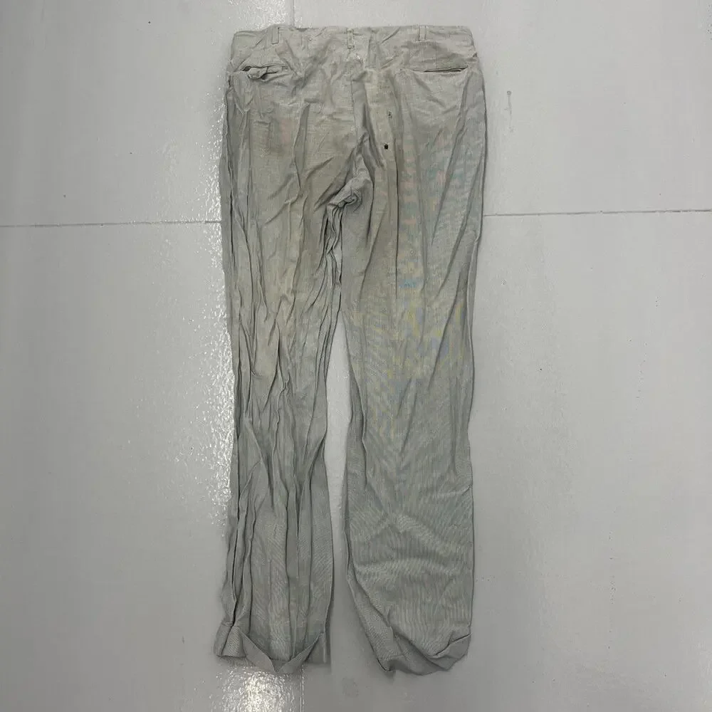 Vintage 50s Hubbard Blue/White Striped Rayon Pants 36x31